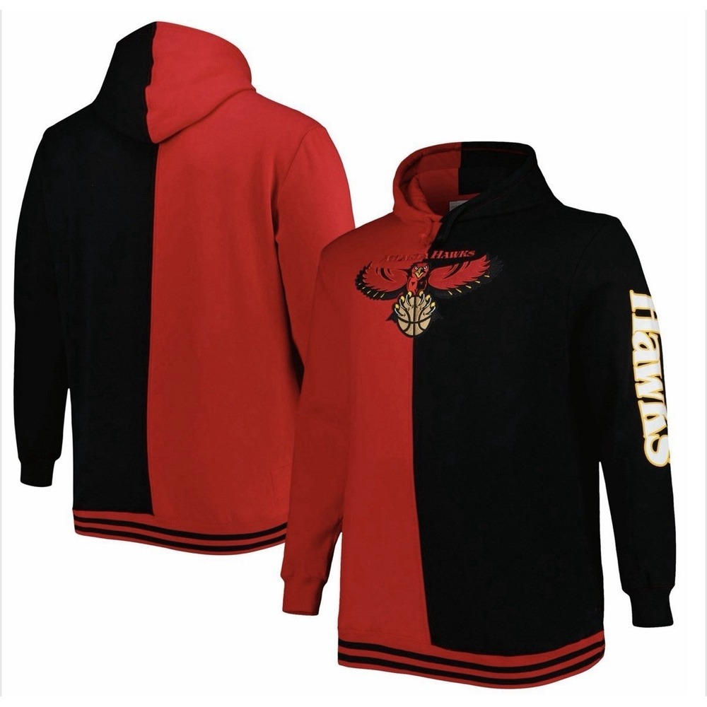 Atlanta Hawks Mitchell & Ness‎ Hardwood Classics Men's 3XLB Pullover Hoodie NWOT